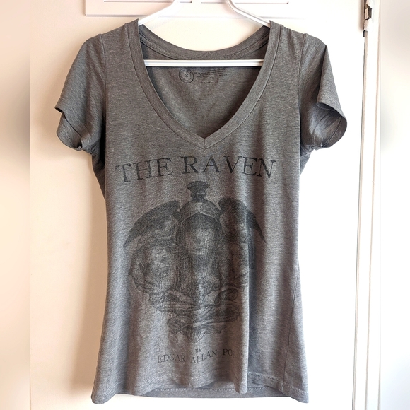 The Raven, Edgar Allan Poe poem themed V-neck - Picture 1 of 7